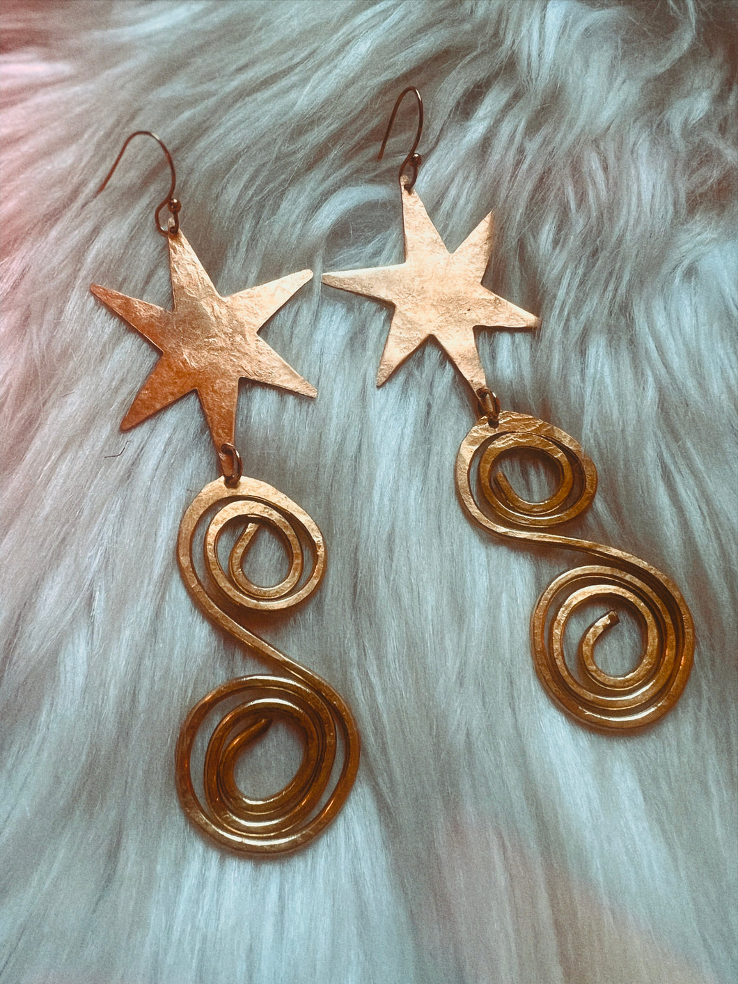 PAINT THE SKY WITH STARS brass dangle earrings