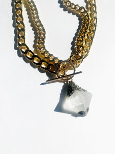 HEAVY METAL crystal quartz pyramid necklace