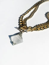 Load image into Gallery viewer, HEAVY METAL crystal quartz pyramid necklace