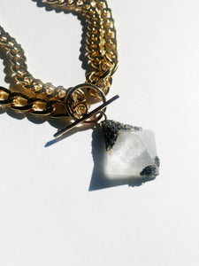 HEAVY METAL crystal quartz pyramid necklace