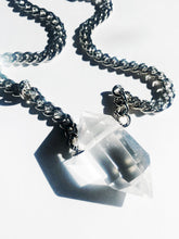 Load image into Gallery viewer, HEAVY METAL clear crystal quartz necklace