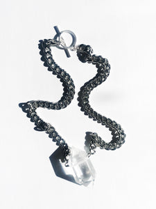 HEAVY METAL clear crystal quartz necklace