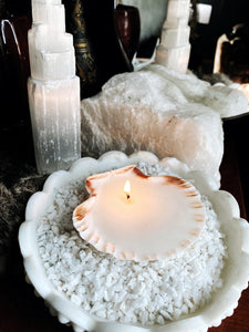 STORMY SEA seashell tea light candle