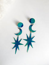 Load image into Gallery viewer, DREAMGAZE patina moon and star earrings