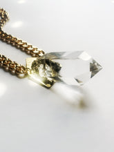 Load image into Gallery viewer, HEAVY METAL crystal quartz and pyrite point necklace